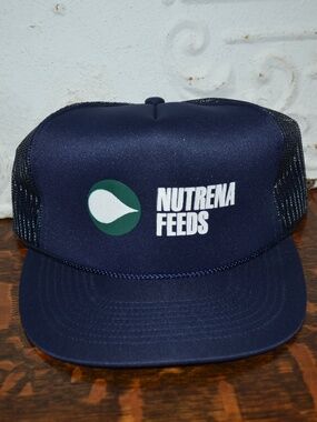 Vintage Nutrena Feeds Blue Snapback Hat New Unworn